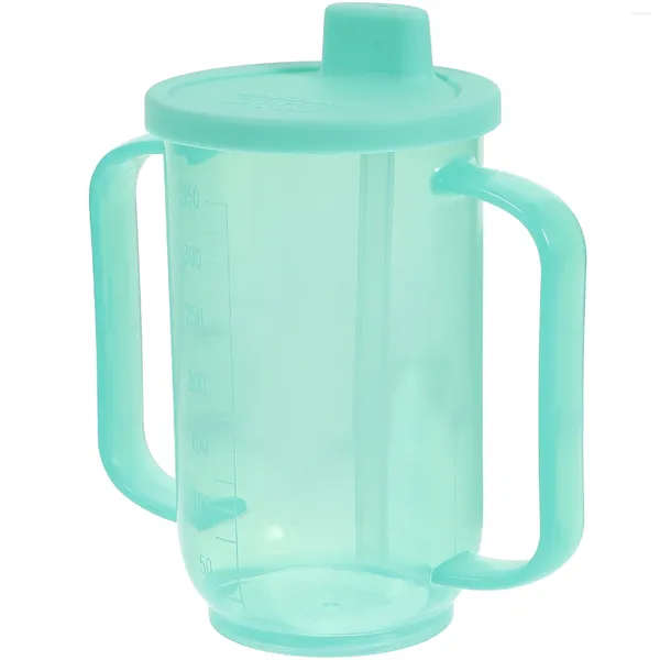 Botellas de agua S Paja Maternidad Taza para beber Tazas avanzadas a prueba de derrames para adultos Paciente discapacitado Taza de plástico para niños mayores