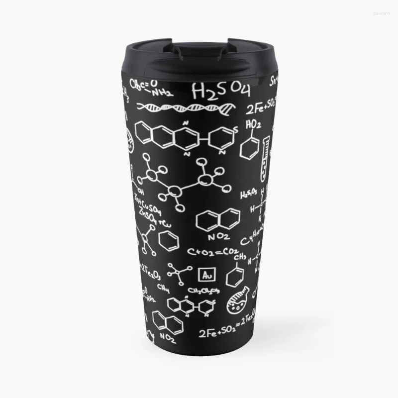Water Bottles Science Chemistry PatternTravel Coffee Mug Espresso Cups