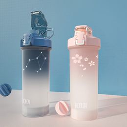 Waterflessen schudden cup fitness sportwater mannen en het mengen van eiwitten schudden poeder grote capaciteit draagbaar plastic 230505