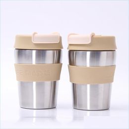 Bouteilles d'eau Sier Tumbler en acier inoxydable avec mini manchon anti-dérapant Tasse à café Porter des bouteilles d'eau Drop Livraison 2022 Home Garden Ki Dhzgi