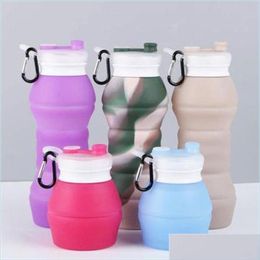 Water flessen Sile Inklapbare waterfles buitenshuis Beweging Travel Ketel Party Gift Cup Stock Product voor kinderen Drop levering 202 DH74G