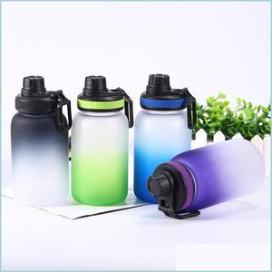 Water flessen enkele laag plastic wateren Cup geleidelijke verandering kleur buitenshuis sportwater flessen man vrouwen colorf rechte fles 8yr dhy64