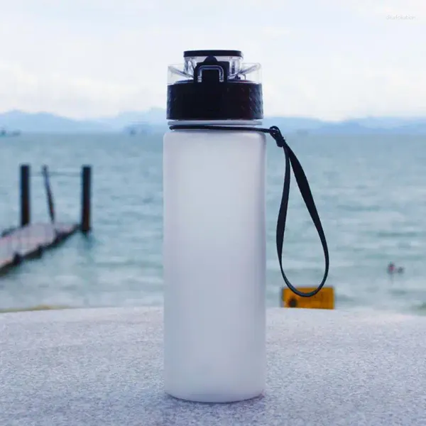 Botellas de agua deportivas 700ml Tritan plástico portátil a prueba de fugas esmerilado gradiente color taza espacial para viajes en bicicleta al aire libre