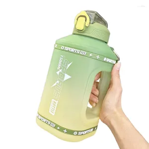 Bouteilles d'eau bouteille de sport grande capacité avec échelle de couverture de rebond Rappel Grosted tasse pour le fitness extérieur