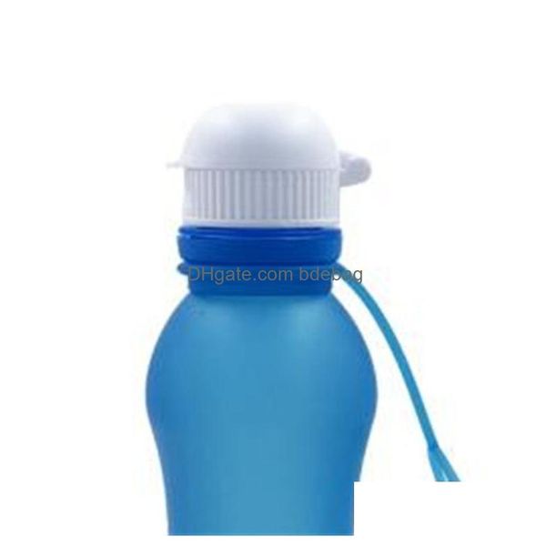 Bouteilles d'eau sport bouteille d'eau silice gel pliant bouilloire extérieur sport voyage portable couleurs mti tasses arrivantes 15 7lj l1 drop del dhfgq