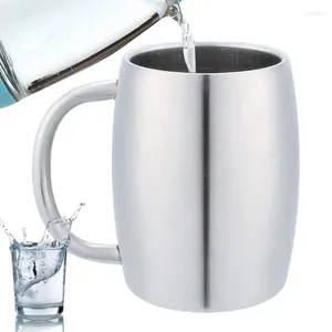 Botellas de agua Taza de café de acero inoxidable Taza de campamento de pared doble para bebidas frías té grande con botella termal