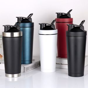 Water flessen roestvrijstalen schuddende eiwit poeder sport drinkmixer cup draagbare gym training drink vacuüm 230308