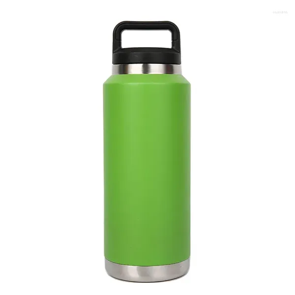 Bouteilles d'eau standard bouche en acier inoxydable couvercle de bouteille isolée avec poignée large de 18 oz 64 oz de tasse de voiture de sport