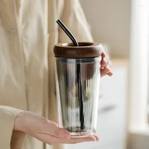 Bouteilles d'eau tasse de paille haut niveau d'apparence inscriv