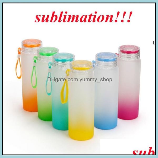 Bouteilles d'eau Bouteille de sublimation 500 ml en verre dépoli dégradé vide gobelet mer RRB12824 livraison directe maison jardin cuisine salle à manger Ba Otlyj