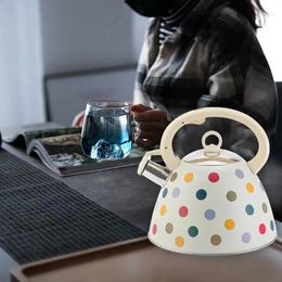 Garrafas de água chaleira de chá fogão assobiando bule grande capacidade café chá chaleira pote resistência ao calor lidar com panelas cozinha suprimentos 231214