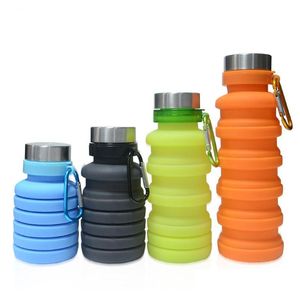 Botellas de agua Telescópica Sport Bottle Cup 470Ml 16Oz Sile Kettle Creativo Plegable Travel Portable Drinkware Venta al por mayor Vt0365 Drop D Dhdjk