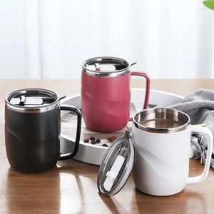 Bouteilles d'eau tasse thermique tasses de bière en acier inoxydable Simple bureau thé bouteille de café sous vide avec couvercle pratique Portable Drinkware