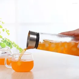 Bouteilles d'eau bouilloire en verre épaissie haute capacité utilisée pour préparer du thé aux fruits