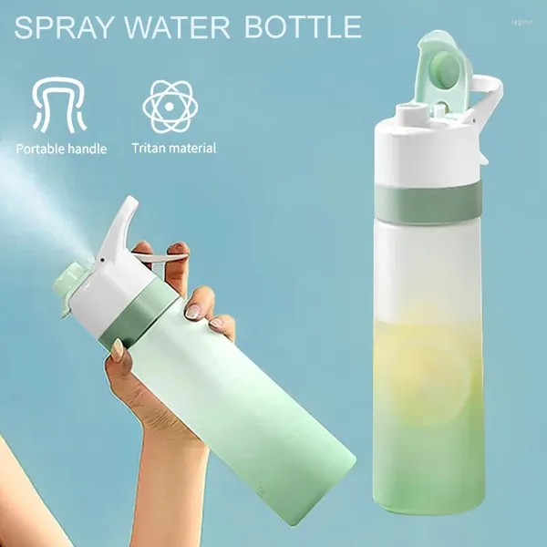 Bouteilles d'eau Bouteille transparente Portable Sport Tasse Spray BPA Outils sans BPA 650ML pour l'école Gym Voyage Fille Garçon