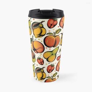 Botellas de agua Tutti Frutti Sexy Fruits Tattoo Flash Taza de café de viaje Tazas originales para el desayuno