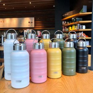 Bouteilles d'eau Tyeso Thermos bouteille 1000 ml 750 ml 360 ml Double flacon à vide en acier inoxydable tasse Portable en plein air Fitness sport boissons tasse