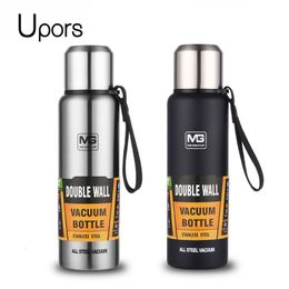 Bouteilles d'eau UPORS Thermos en acier inoxydable de grande capacité, flacon isolé sous vide portable avec corde, bouteille thermique 50070010001500ml 230825