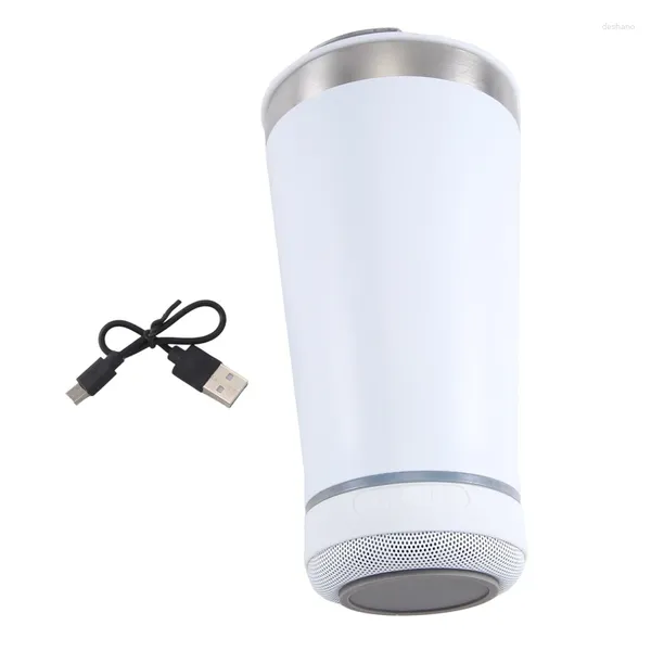 Bouteilles d'eau USB 16 oz Thermal Bluetooth Tubler réutilisable en acier inoxydable double mur 473 ml de bière isolée avec ouvreur facile à utiliser