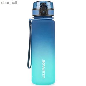 Bouteilles d'eau UZSPACE 500ml bouteille d'eau de sport couvercle de rebond rappel de chronologie tasse Tritan givrée étanche pour Sports de plein air Fitness sans BPA yq240320