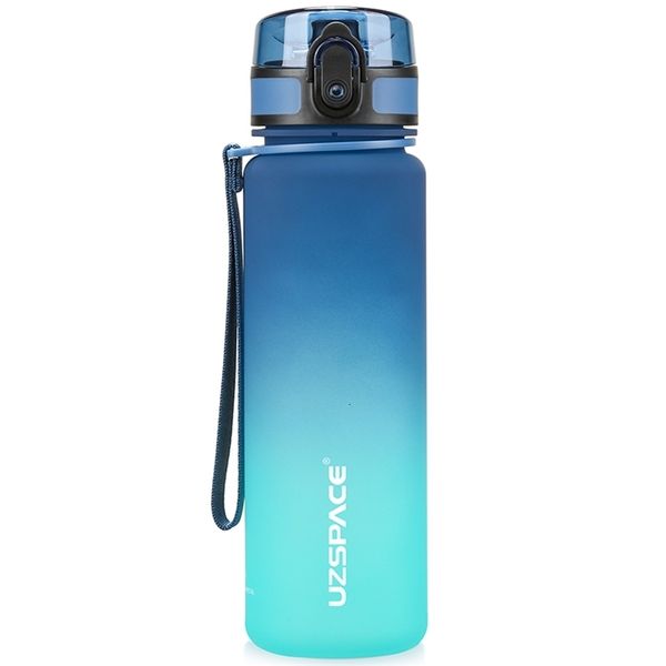 Botellas de agua UZSPACE 500ml Botella de agua deportiva Tapa de rebote Recordatorio de línea de tiempo Copa Tritan esmerilada a prueba de fugas para deportes al aire libre y fitness sin bisfenol A 230407