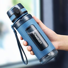 Waterflessen uzspace sportwater flessen gym lekbestendige drop-proof draagbare schudde shaker outdoor reiss ketel plastic drink water fles bpa gratis 230224