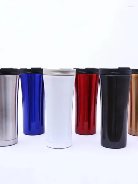 Botellas de agua al vacío, taza aislada de acero inoxidable 304 para oficina, negocios, cuerpo recto, fabricación de té, helado montado en coche