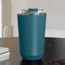 Bouteilles d'eau Tasse de voyage isolée sous vide Couvercle en silicone Tumbler Durable en acier inoxydable Café anti-fuite