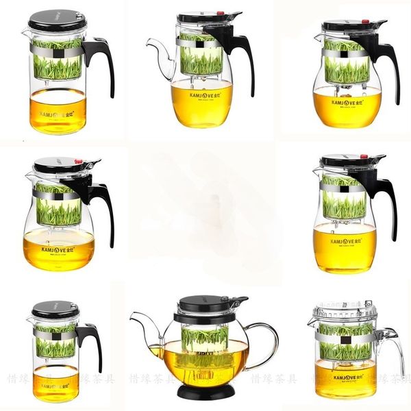 Botellas de agua Varios Kamjove Glass Kungfu Tetera PiaoYi Bei Convenient Teacup Tea Set Press AUTOOPEN Art Cup 230726