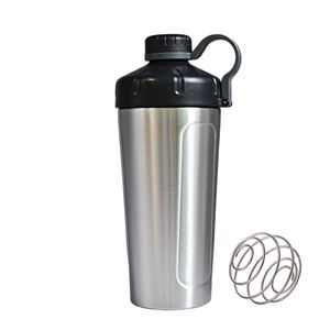 Bouteilles d'eau Bouteille vibrante bouteille vibrante portable de grande capacité en acier inoxydable avec boule vibrante bouteille d'eau en poudre de protéines nutritives de gymnastique 230407