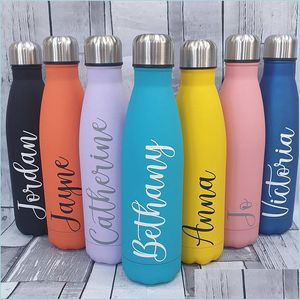 Bouteilles d'eau Bouteilles d'eau Thermos en acier inoxydable personnalisé Demoiselle d'honneur Coupe personnalisée Cadeaux de fête d'enterrement de vie de jeune fille Faveurs Proposition 500M Dhaiy