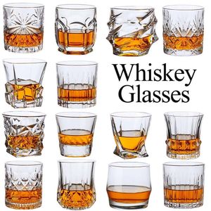 Botellas de agua Vaso de whisky Copa de cristal Vasos de whisky Copas para Alcoho Beber Scotch Bourbon Cognac Vodka Gin Tequila Rum Home Bar 230520