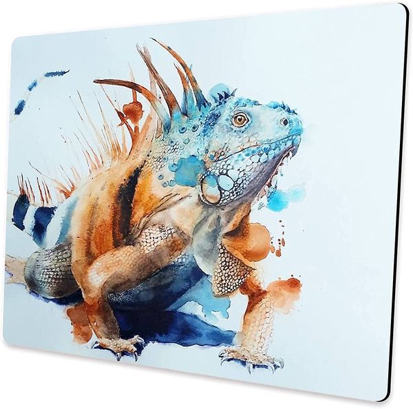 Tapis de souris caméléon d'eau Tapis de souris en caoutchouc anti-dérapant au design unique pour ordinateur de bureau et tapis de souris pour ordinateur portable 9,5 x 7,9 pouces