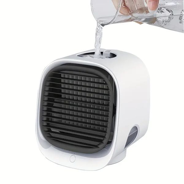 Ventilador de refrigeración por agua Air Pure Chill Enfriador de aire por evaporación de Ontel - Enfriador de espacio potente, silencioso, liviano y portátil para el dormitorio, la sala de estar de la oficina Más