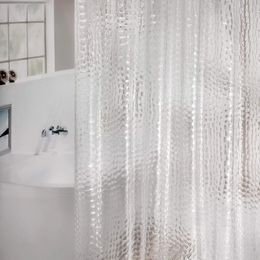 Rideau de douche Cube d'eau Transparent imperméable 3D EVA rideaux de bain doublure pour salle de bain baignoire couverture de bain avec crochets 240320