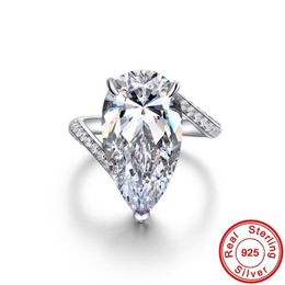 Water Drop 15CT Moissanite Diamond Ring 100% Real 925 Sterling Silver Engagement Wedding Band Ringen voor dames bruidsjuwelen