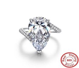 Drop d'eau 15Ct Moisanite Diamond Ring 100 Real 925 STERLING SIGHER LEGAMING BALANS DE MARIAGE POUR FEMMES BIELRIE DE BRIDAL9878269