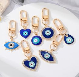 Water Drop Heart Blue Evil Eyes Key Rings Keychain Fashion Lucky Turkish Eye Key Ring Diy Keychains Car Key Chains Holder Accessoires