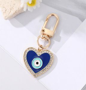 Drop Drop Heart Evil Eye Keyring Keyring For Friend Couple ENAMEL BLEU BLEUE BAUT CAR CHARM ACCESSOIRES