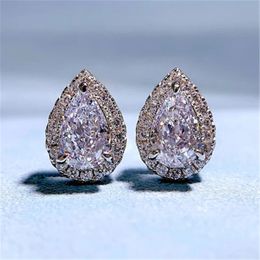 Water Drop Moissanite Diamond Stud Earring 100% Real 925 Sterling Silver Promise Wedding Earrings For Women Bridal Party Sieraden