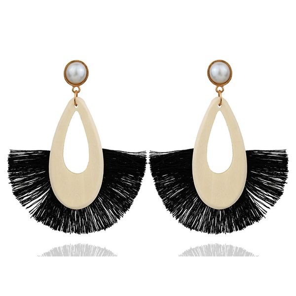 Boucles d'oreilles pendantes en forme de goutte d'eau, style bohémien, perles de vent nationales, longues pampilles, pour demoiselle d'honneur de mariage, vêtements quotidiens