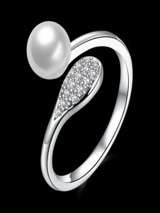 Waterdruppel vorm 925 Sterling zilveren ringen Pearl charm sieraden open ring voortreffelijk vakmanschap eenvoudige royale stijl b116527097