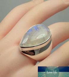 Declaración de gota de agua, anillos grandes de piedra lunar de Plata de Ley 925 para mujer, anillo de aniversario de fiesta, joyería para dedo personalizada 9965514