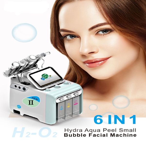 Machine à éplucher l'eau pour le visage, jet d'oxygène 6 en 1, pulvérisation à haute pression, bulle de dermabrasion, marteau froid
