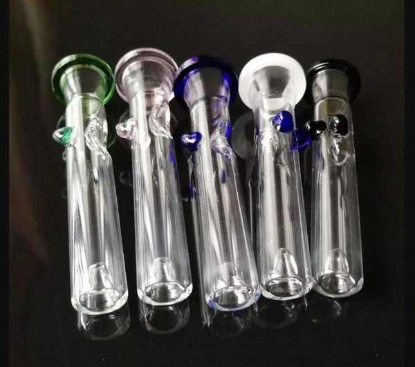 Tuyau de bong en verre d'eau Type droit deux fonctions 4,8 pouces Pipes à poignée pour fumer Courbe Mini Handy Blown Recycler Brûleur de plate-forme pétrolière