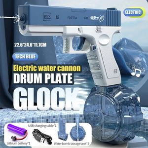 Water Gun Electric Glock Pistol Shooting Tot Full Automatic Outdoor Gun Gun Summer Water Beach Toy for Kids Boys Girls Adults 240410