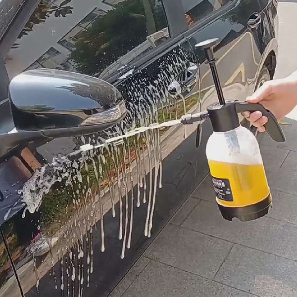 Pistola de agua Lanza de espuma para nieve Lavadora de autos Espuma Herramienta de lavado de autos Pulverizador de lavado de autos 2L Boquilla de espuma Botella de agua para jardín Regadera automática Herramientas de limpieza de autos