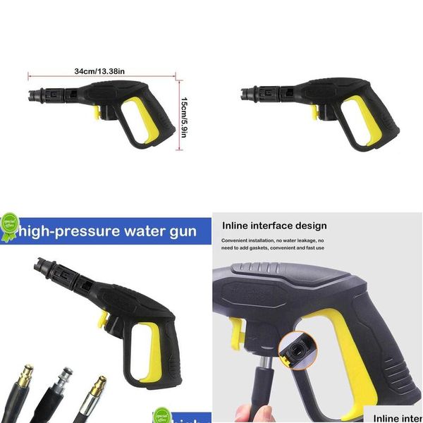 Pistola de agua Lanza de espuma para nieve Nueva pistola de agua de alta presión para Karcher K2-K7 Suministros de lavado de autos Spray Power Clean Lavadora de chorro portátil Hine Dh9H8