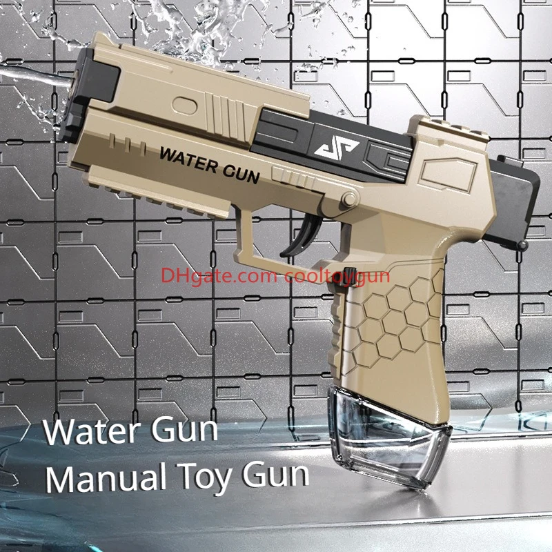 Water Gun Summer Toys Blowback Manual Continuous Firing Watergun Beach Outdoor Poor Cs Pubg Game Prop Larger Capacity Interactive Toy Gifts For Kid Birthday Gifts