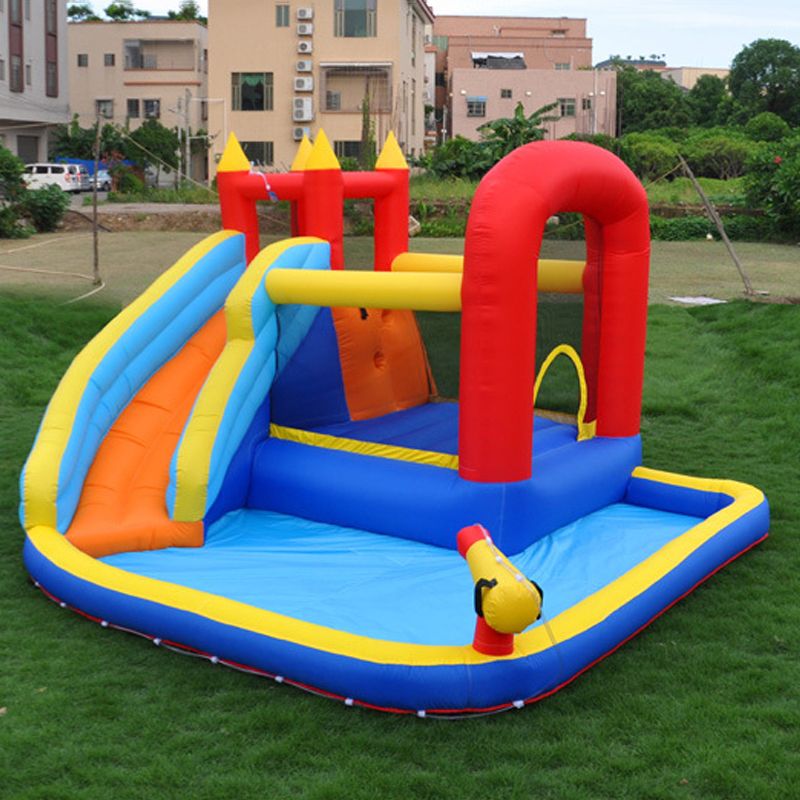 Vattenhoppande slott Uppblåsningsbart lekstuga Vatten Slide Park för barn Barn Park Toys Bounce House With Blower Jumper For Kids Inomhus utomhus lek roliga små presenter